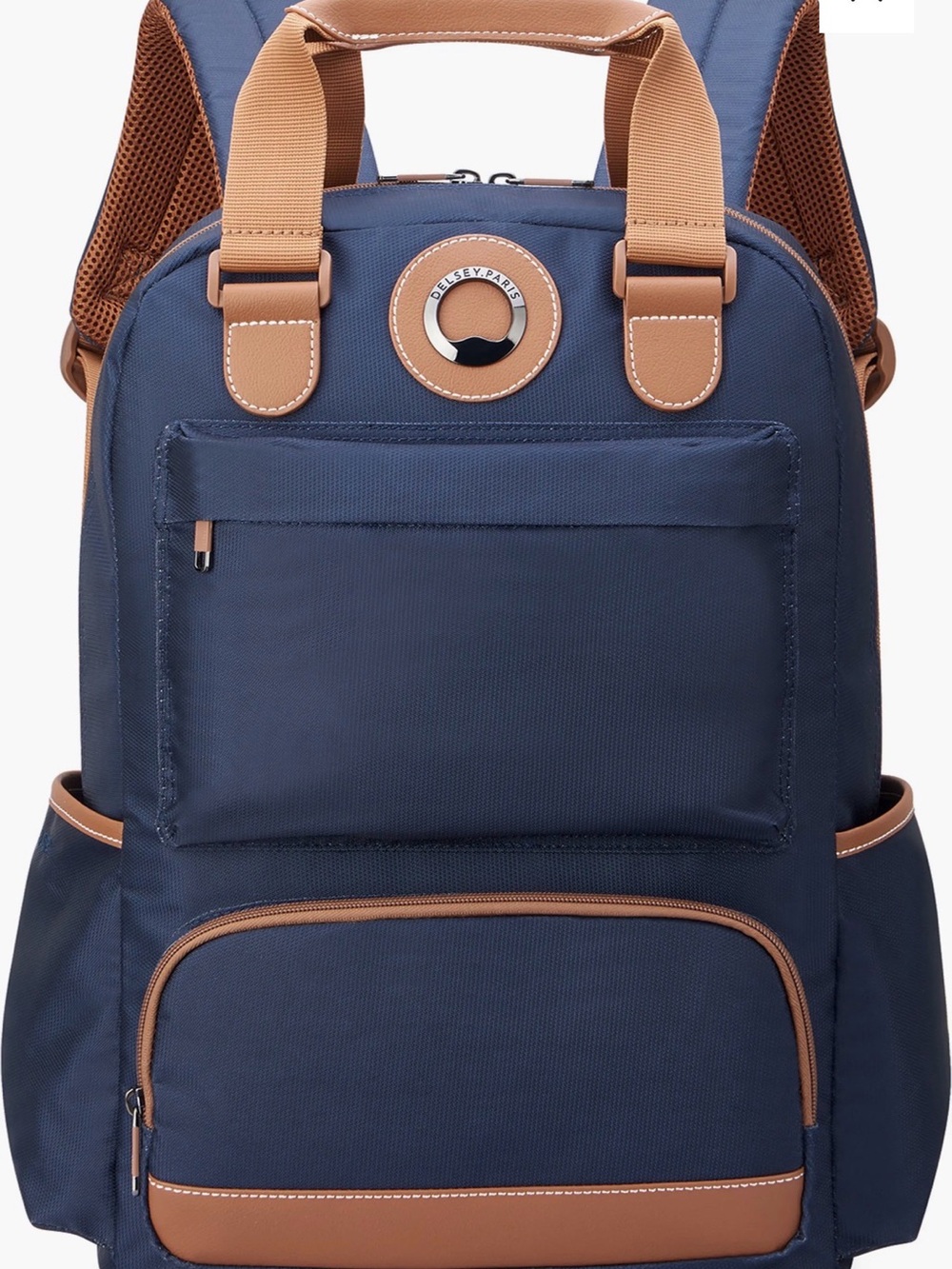 Delsey Navy and Tan Women's Convertible Backpack